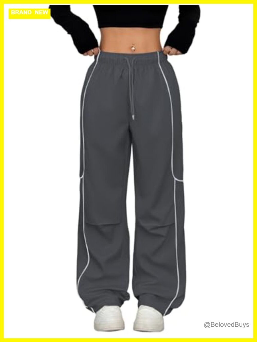 Parachute Y2K Contrast Pipping Cargo Jogger Pants Wide Leg